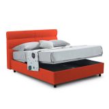 Letto piazza e mezza Brivio, Adatto a materasso Cm 120x190, Arancione