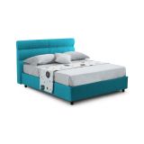Letto piazza e mezza Brivio, Adatto a materasso Cm 120x190, Azzurro