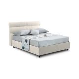 Letto piazza e mezza Brivio, Adatto a materasso Cm 120x190, Beige