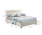 Letto piazza e mezza Brivio, Adatto a materasso Cm 120x190, Beige