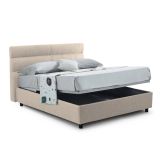 Letto piazza e mezza Brivio, Adatto a materasso Cm 120x190, Tortora