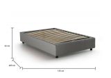 Letto piazza e mezza Camilla, Letto contenitore con rivestimento in tessuto, 100% Made in Italy, Apertura laterale, adatto per materasso Cm 120x190, Grigio