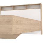 Letto piazza e mezza Carissa, Sommier per camera da letto, Giroletto per stanza, Struttura porta materasso, 206x150 h97 cm, Rovere e Bianco