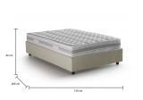 Letto piazza e mezza Chiara, Letto contenitore con rivestimento in tessuto, 100% Made in Italy, Apertura frontale, con materasso Cm 120x190 incluso, Beige