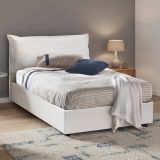Letto piazza e mezza Cistus, con materasso Cm 120x190 incluso, Bianco