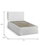 Letto piazza e mezza Clea, Set testata in ecopelle con rete ortopedica e mantovana, 100% Made in Italy, adatto a materasso da Cm 120x190, Bianco