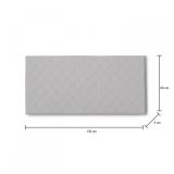 Letto piazza e mezza Cleo, Testata in ecopelle a muro, 100% Made in Italy, adatta a letto da una piazza e mezza, Cm 130x60, Bianco
