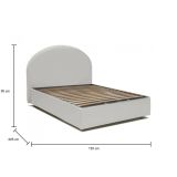 Letto piazza e mezza Clotilde, Letto contenitore con rivestimento in ecopelle, 100% Made in Italy, Apertura frontale, adatto per materasso Cm 120x190, Bianco