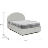 Letto piazza e mezza Colomba, Letto contenitore con rivestimento in ecopelle, 100% Made in Italy, Apertura frontale, con materasso Cm 120x190 incluso, Bianco