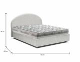 Letto piazza e mezza Connie, Letto contenitore con rivestimento in tessuto, 100% Made in Italy, Apertura frontale, con materasso Cm 120x190 incluso, Bianco