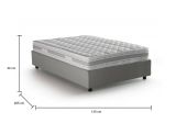 Letto piazza e mezza Gaia, Letto contenitore con rivestimento in tessuto, 100% Made in Italy, Apertura laterale, con materasso Cm 120x190 incluso, Grigio