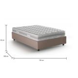 Letto piazza e mezza Gaia, Letto contenitore con rivestimento in tessuto, 100% Made in Italy, Apertura laterale, con materasso Cm 120x190 incluso, Tortora