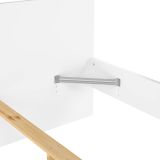 Letto piazza e mezza Geraldine, Sommier per camera da letto, Giroletto per stanza, Struttura porta materasso, 146x197 h80 cm, Bianco
