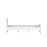 Letto piazza e mezza Geraldine, Sommier per camera da letto, Giroletto per stanza, Struttura porta materasso, 146x197 h80 cm, Bianco