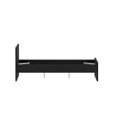 Letto piazza e mezza Geraldine, Sommier per camera da letto, Giroletto per stanza, Struttura porta materasso, 146x197 h80 cm, Nero