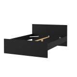 Letto piazza e mezza Geraldine, Sommier per camera da letto, Giroletto per stanza, Struttura porta materasso, 146x197 h80 cm, Nero