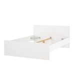 Letto piazza e mezza Geraldine, Sommier per camera da letto, Giroletto per stanza, Struttura porta materasso, 197x146 h80 cm, Bianco