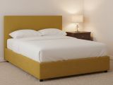 Letto Piazza e Mezza Giallo Ocra Sfoderabile Contenitore, Dimensione Materasso 120x190 cm - Ciconio