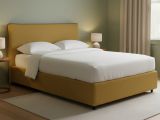 Letto Piazza e Mezza Giallo Ocra Sfoderabile Contenitore, Dimensione Materasso 120x190 cm - Cirie