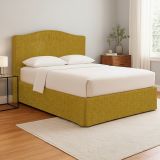 Letto Piazza e Mezza Giallo Ocra Sfoderabile Contenitore, Dimensione Materasso 120x190 cm - Lavagna