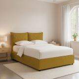 Letto Piazza e Mezza Giallo Ocra Sfoderabile Contenitore, Dimensione Materasso 120x190 cm - Rabbi