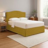 Letto Piazza e Mezza Giallo Ocra Sfoderabile Contenitore, Dimensione Materasso 120x200 cm - Pogno