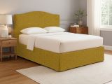 Letto Piazza e Mezza Giallo Ocra Sfoderabile Contenitore, Dimensione Materasso 120x200 cm - Pogno