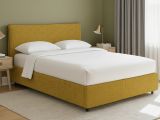 Letto Piazza e Mezza Giallo Ocra Sfoderabile Contenitore, Dimensione Materasso 120x200 cm - Silandro