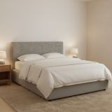 Letto Piazza e Mezza Grigio Cenere Sfoderabile Contenitore, Dimensione Materasso 120x190 cm - Ciconio