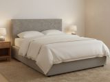 Letto Piazza e Mezza Grigio Cenere Sfoderabile Contenitore, Dimensione Materasso 120x190 cm - Ciconio