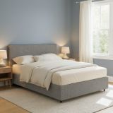 Letto Piazza e Mezza Grigio Cenere Sfoderabile Contenitore, Dimensione Materasso 120x190 cm - Cirie