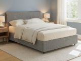Letto Piazza e Mezza Grigio Cenere Sfoderabile Contenitore, Dimensione Materasso 120x190 cm - Cirie