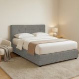 Letto Piazza e Mezza Grigio Cenere Sfoderabile Contenitore, Dimensione Materasso 120x190 cm - Dogliola