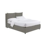 Letto Piazza e Mezza Grigio Cenere Sfoderabile Contenitore, Dimensione Materasso 120x190 cm - Erchie
