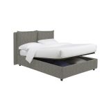 Letto Piazza e Mezza Grigio Cenere Sfoderabile Contenitore, Dimensione Materasso 120x190 cm - Erchie
