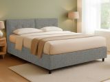 Letto Piazza e Mezza Grigio Cenere Sfoderabile Contenitore, Dimensione Materasso 120x190 cm - Forli