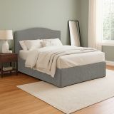 Letto Piazza e Mezza Grigio Cenere Sfoderabile Contenitore, Dimensione Materasso 120x190 cm - Lavagna
