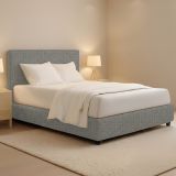 Letto Piazza e Mezza Grigio Cenere Sfoderabile Contenitore, Dimensione Materasso 120x190 cm - Medolago