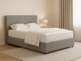 Letto Piazza e Mezza Grigio Cenere Sfoderabile Contenitore, Dimensione Materasso 120x200 cm - Codevigo