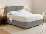 Letto Piazza e Mezza Grigio Cenere Sfoderabile Contenitore, Dimensione Materasso 120x200 cm - Diamante