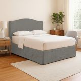 Letto Piazza e Mezza Grigio Cenere Sfoderabile Contenitore, Dimensione Materasso 120x200 cm - Pogno