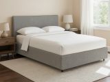Letto Piazza e Mezza Grigio Cenere Sfoderabile Contenitore, Dimensione Materasso 120x200 cm - Silandro