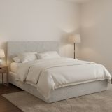 Letto Piazza e Mezza Grigio Chiaro Sfoderabile Contenitore, Dimensione Materasso 120x190 cm - Ciconio