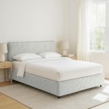 Letto Piazza e Mezza Grigio Chiaro Sfoderabile Contenitore, Dimensione Materasso 120x190 cm - Cirie