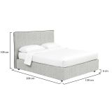Letto Piazza e Mezza Grigio Chiaro Sfoderabile Contenitore, Dimensione Materasso 120x190 cm - Cirie