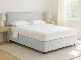 Letto Piazza e Mezza Grigio Chiaro Sfoderabile Contenitore, Dimensione Materasso 120x190 cm - Cirie