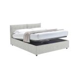 Letto Piazza e Mezza Grigio Chiaro Sfoderabile Contenitore, Dimensione Materasso 120x190 cm - Forli