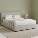 Letto Piazza e Mezza Grigio Chiaro Sfoderabile Contenitore, Dimensione Materasso 120x190 cm - Medolago