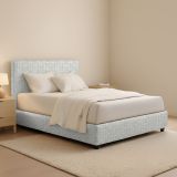 Letto Piazza e Mezza Grigio Chiaro Sfoderabile Contenitore, Dimensione Materasso 120x200 cm - Codevigo
