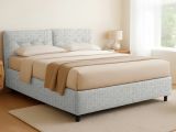 Letto Piazza e Mezza Grigio Chiaro Sfoderabile Contenitore, Dimensione Materasso 120x200 cm - Concesio